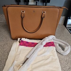 Tory Burch Tan Leather Tote Bag